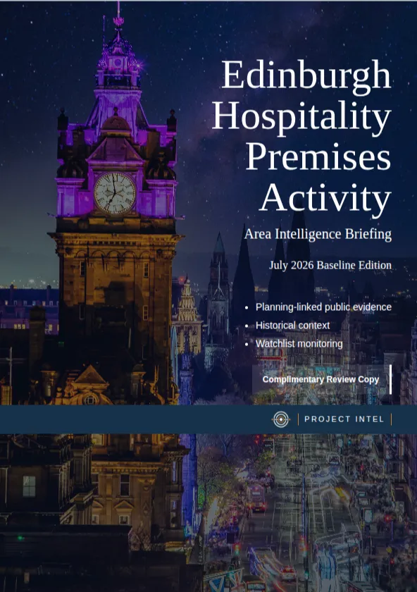 Edinburgh Hospitality Premises Activity intelligence briefing cover